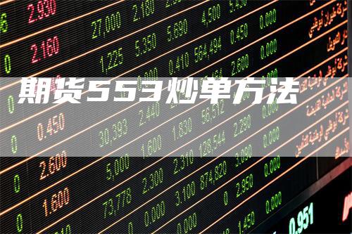 期货553炒单方法-天宇期货