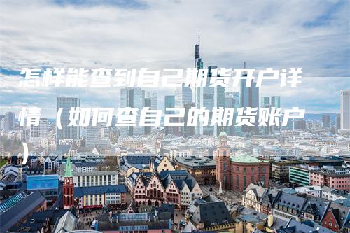怎样能查到自己期货开户详情（如何查自己的期货账户）